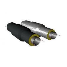 Сильфонный компенсатор двухсекционный ППУ ПЭ тип 2 2,5 МПа Ст20 AISI 321 108х3,5х100 мм ГОСТ 10704-91