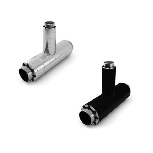 Тройник стальной с шаровым краном воздушника ППУ ПЭ с МЗИ тип 1 Ст20 38х3,5х25х25х541х1160 мм ГОСТ 8732-78